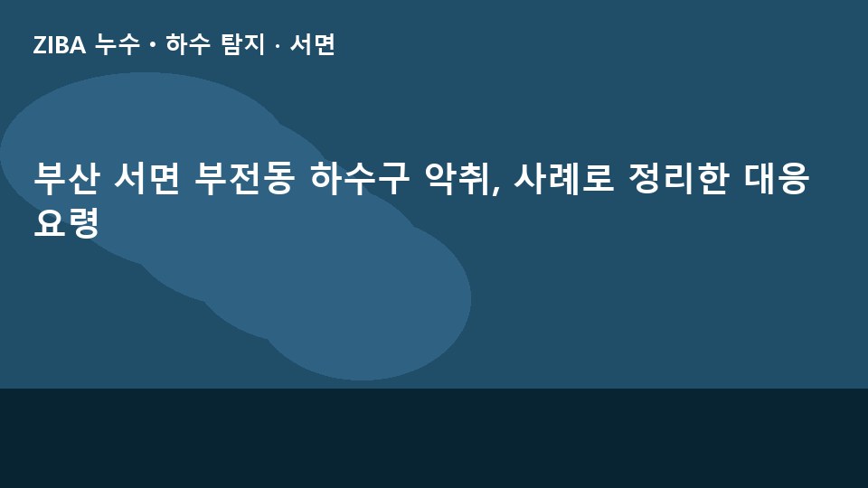 부산 서면 부전동 하수구 악취, 사례로 정리한 대응 요령