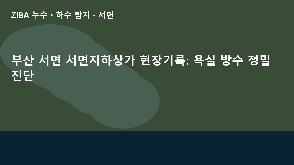 부산 서면 서면지하상가 현장기록: 욕실 방수 정밀 진단
