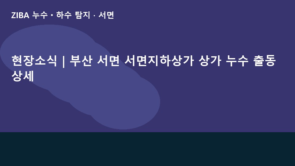 현장소식 | 부산 서면 서면지하상가 상가 누수 출동 상세